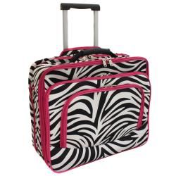 World Traveler Pink Zebra Print Polyester Rolling Laptop Tote World Traveler Rolling Laptop Cases