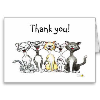 Cartoon singing cats thank you card