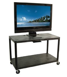 LUXOR 2 Shelf 48 In Wide LCD TV Cart with Mount 32 In H Black
