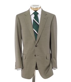 Signature 2 Button Wool Pleated Suit Regal Fit  Tan Tic JoS. A. Bank Mens Suit
