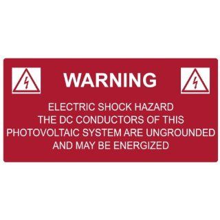 HellermannTyton 596 00258 Pre Printed Solar Label, 4.12" X 2.0", WARNING DC CONDUCTORS MAY BE, Red, 25' Reel Electrical Tape