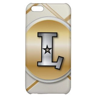 Monogrammed gold and silver effect letter L v3 Case For iPhone 5C