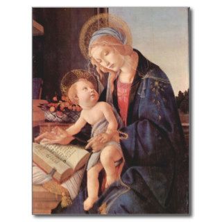 Madonna teaches the child Jesus Postcard