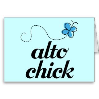 Cute Blue Butterfly Music Alto Chick Gift Card