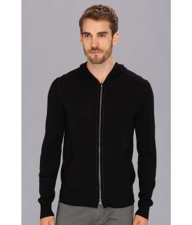 John Varvatos Collection Superfine Merino Zip Hoodie Mens Sweatshirt (Black)
