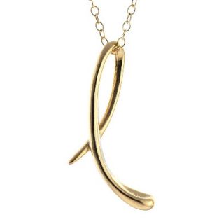 Womens Gold Plated Letter L Pendant   Gold (18)