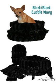 Pet Flys Reversible Snuggle Bug Black/Black Wavy  Pet Beds 