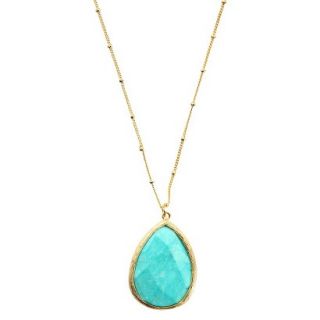 Pear Pendant Necklace   Turquoise