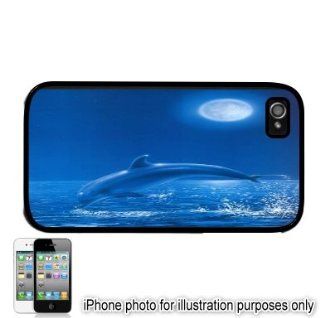 Dolphin Moon Photo Apple iPhone 4 4S Case Cover Black 