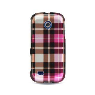 Hot Pink Plaid Hard Cover Case for Samsung Eternity II 2 SGH A597 Cell Phones & Accessories