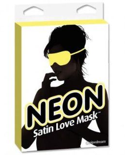 Neon satin love mask   yellow (Pack Of 4) Health & Personal Care