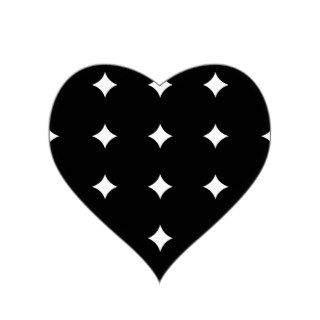 BW054 BLACK WHITE STAR DIAMOND PATTERN TEMPLATE TE HEART STICKER
