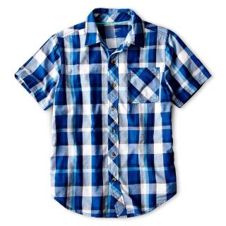 ARIZONA Short Sleeve Classic Woven Shirt   Boys 6 18, Blue, Boys