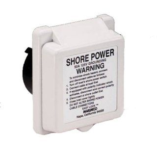 Marinco 6351EL Marine 3 Wire Standard Poly Locking Power Inlet (50 Amp, 125 Volt, Male)  Boating Shore Power Cords  Sports & Outdoors