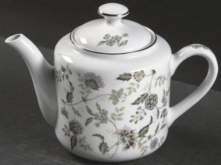 Sadek Buckingham Teapot & Lid, Fine China Dinnerware   Andrea,Multifloral,Scallo