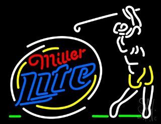 Miller Lite Sequencing Swinging Golfer Neon Sign 24" Tall x 31" Wide x 3" Deep  Business And Store Signs 