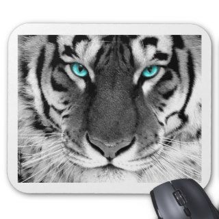 Black White Tiger Mouse Pads