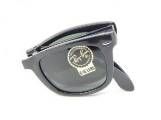 New Ray Ban Folding Wayfarer RB4105 601 Glosssy Black/B 15 XLT 50mm Sunglasses Clothing