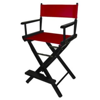 Directors Chair Counter Height Directors Chair   Black Frame, Red Canvas
