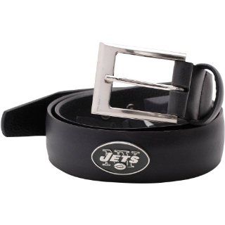 New York Jets Smooth Leather Tapered Belt   Black  Sports Fan Apparel  Sports & Outdoors