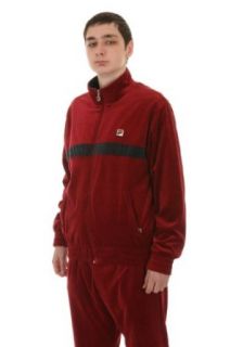 FILA MENS VELOUR SWEATSUIT IN BIKING RED/EBONY (LM103971 603) Clothing