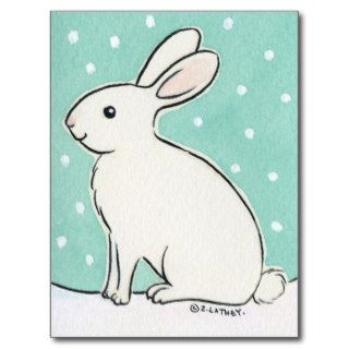 Arctic Snow Bunny Rabbit Postcard