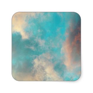 Teal Blue Sky Clouds Stickers