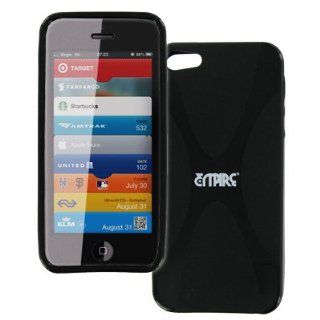 Empire Apple iPhone 5 Black Case Type X Poly Skin + Invisible Screen Protector Cell Phones & Accessories