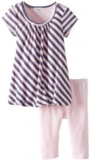 Splendid Littles Baby Girls Newborn French Stripe Bubble Tunic Set, Pink Ribbon, 6 12 Months Infant And Toddler Pants Clothing Sets Clothing