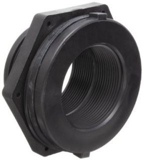 Dixon 604 Series Polypropylene Pipe and Welding Fitting, Bulkhead, NPT Female, Hole Size Compression Tube Fittings