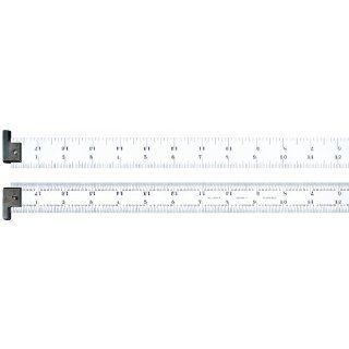 Starrett CD604R 6 Spring Tempered Steel Rule With Inch Graduations With Reversible Hook, 6" Length, 3/4" Width, 3/64" Thickness Hook Ruler