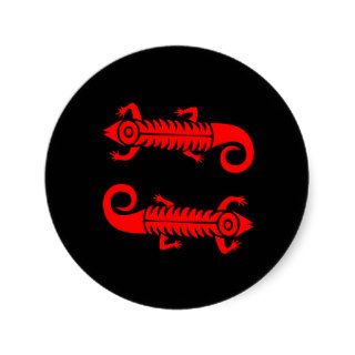 Black 2 Tribal Tattoo Lizards Sticker