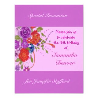 Floral Birthday Custom Invitation