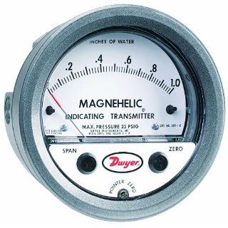 Dwyer Magnehelic Series 605 Differential Pressure Indicating Transmitter, 0 250 Pa Range Mechanical Component Equipment Cases