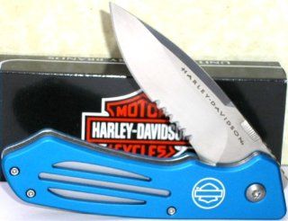 Harley Davidson Solingen Germany Thunder II BLUE Knife Edition 1999  Folding Camping Knives  Sports & Outdoors