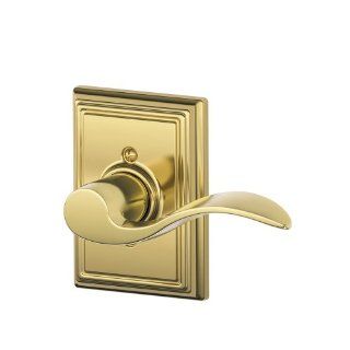 Schlage F170ACC605ADDRH Addison Collection Right Hand Accent Decorative Trim Lever, Bright Brass   Door Levers  