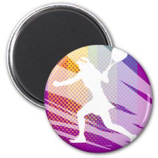 Tennis magnets with female tennis player print