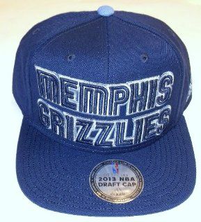 adidas Memphis Grizzlies 2013 NBA Draft Authentic Snapback Hat   Navy Blue  Sports Fan Baseball Caps  Sports & Outdoors