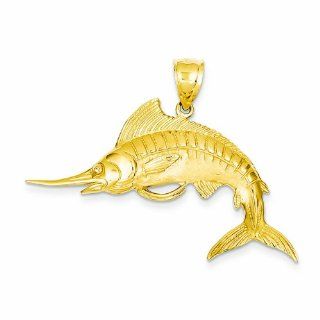 Genuine 14K Yellow Gold Marlin Pendant 6.2 Grams Of Gold Mireval Jewelry