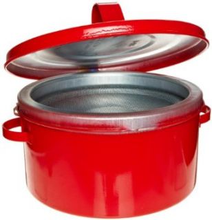Eagle B 608 Bench Galvanized Steel Safety Can, 8 quart Capacity, Red Hazardous Storage Cans