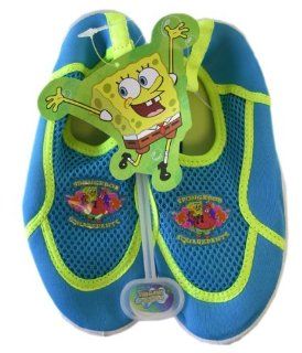 Neon Green Spongebob Squarepants Aqua Shoes (Size 1)   Spongebob Kids Water Shoes Toys & Games