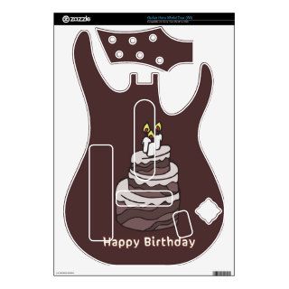 Chocolate Triple Layer Birthday Cake Cartoon Guitar Hero Decal