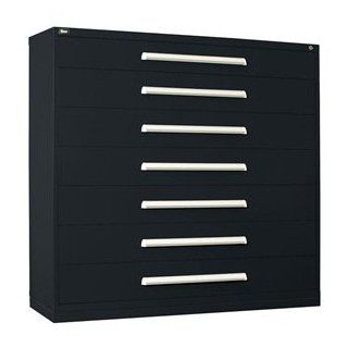 Double Wide Cabinet, 7 Drawers, Black   Tool Cabinets  
