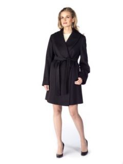 Black Wool Wrap Coat Loro Piana Shawl Collar 35 Wool Outerwear Coats