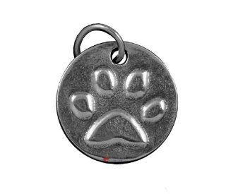 Cat Pet Tag UK Pewter, Round Disk Cats Paws  Pet Collar Charms 