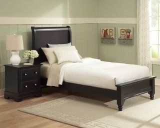 Cottage Collection Sleigh Bed (Black Finish) Home & Kitchen