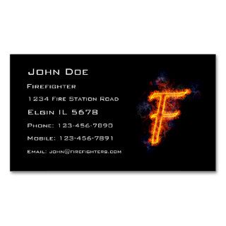 Fiery Letter F Business Cards