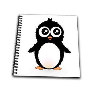 db_113120_1 InspirationzStore Cute Animals   Cute penguin   black and white cartoon   sweet kawaii adorable fuzzy baby arctic animal on white   Drawing Book   Drawing Book 8 x 8 inch
