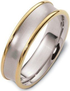 6mm Wide Traditional 14 Karat Yellow Gold & Titanium Wedding Band Ring Dora Rings Jewelry