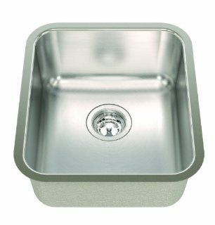 ECOSINKS ECOS 168UA Acero Combo Undermount 0 Hole Single Bowl Kitchen Sink, Satin Finish   Bar Sink Faucets  